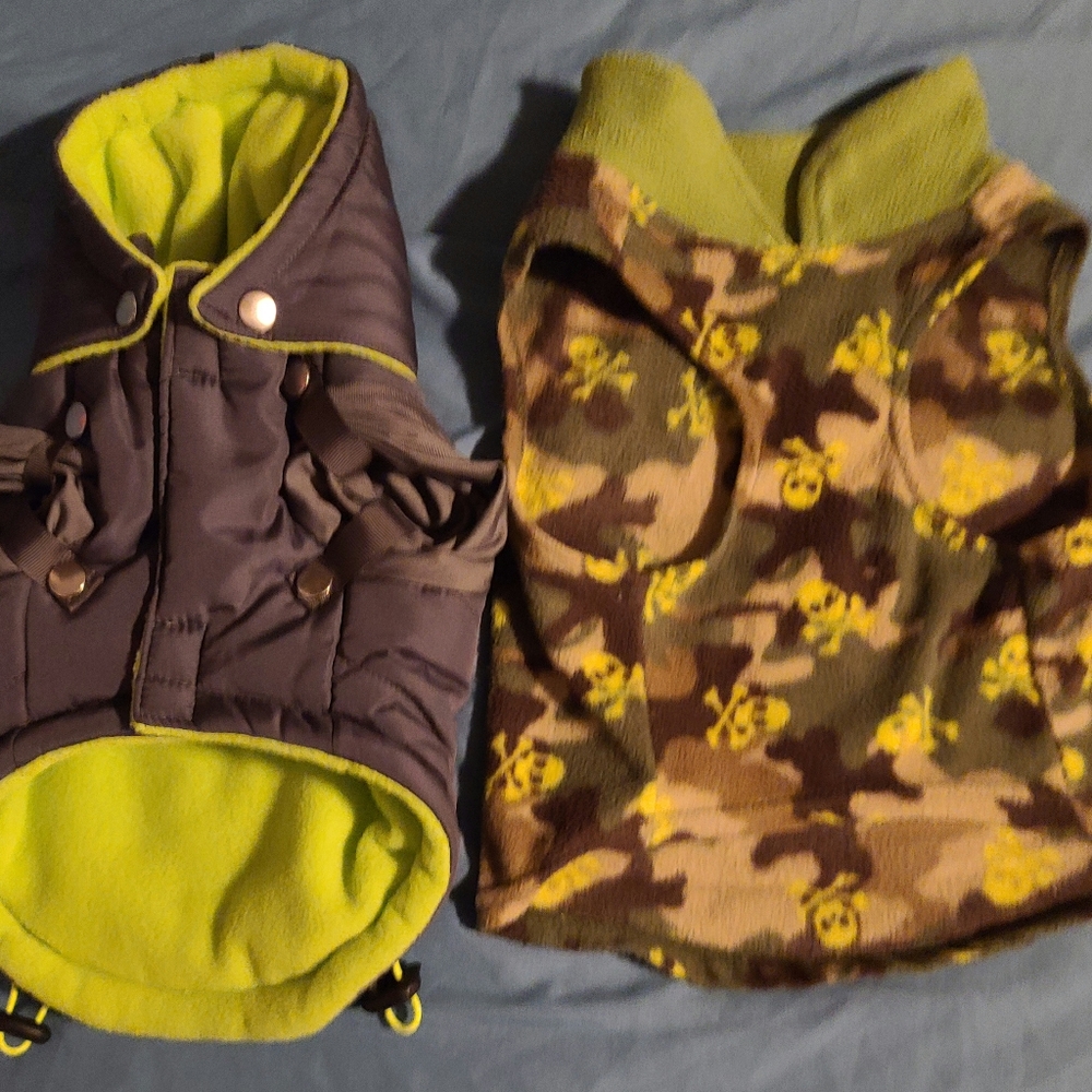 Small Dog JACKET AND A WARM FLEECE Jacket GENTLY USED CONDITION